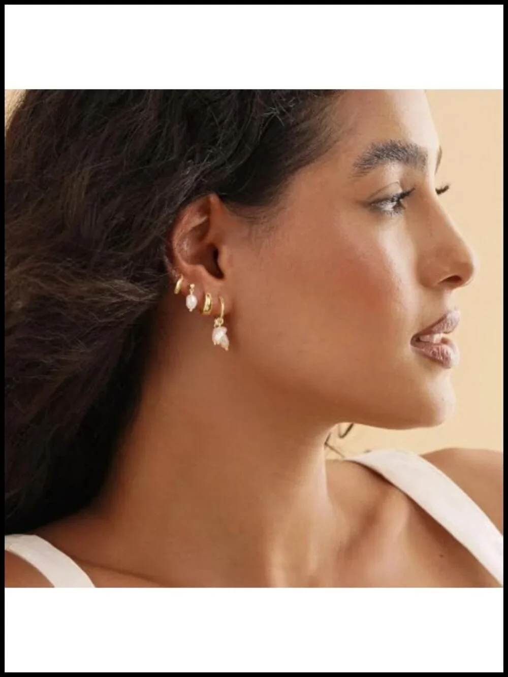 14K Gold Plated Hoop Earrings Set for Women Dainty CZ Pearl Huggies Jewelry Gift